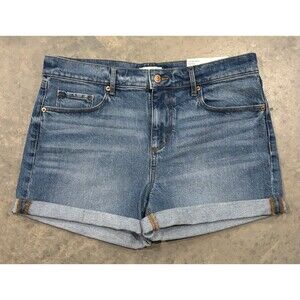 NWT LOFT Denim Roll Short Women's Size 28 Blue Mid Rise Cuffed Jean Shorts